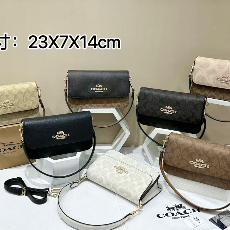 Coach C's New Brynn Organ Messenger Bag Single Shoulder Crossbody Bag Classic Presbyopic Satchel Commuter Chain Women's Bag