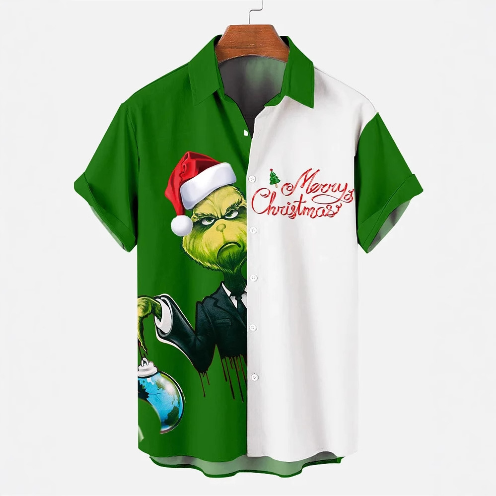 Comercio exterior transfronterizo nuevo estilo camisa de talla grande para hombres impresión digital 3D moda de moda de alta gama casual chaqueta de punto de manga corta