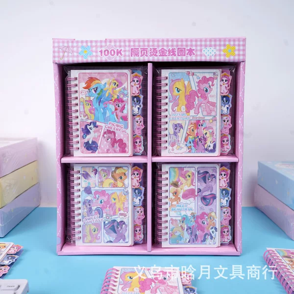 New Foreign Trade Model Rainbow Pony A7 Categorized Spiral Notebook, Creative Girly Notepad with High Aesthetic Appeal, Colorful Pages, Lined Notebook