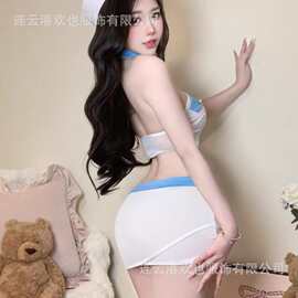 性感纯美浪漫空姐制服诱惑纯欲露肩包臀裙情趣内衣免脱套装0429