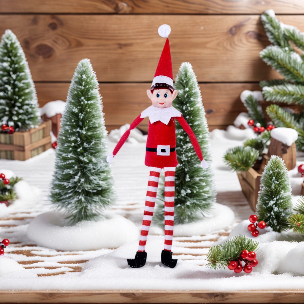 Nuevos productos transfronterizos Nose larga de Navidad Muñeca de elfo de piernas largas Muñeca de postura sentada Decoración de estantería Lote de decoración de muñecas