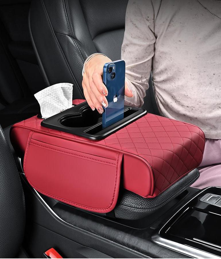 Thickened central armrest box, simple car armrest box heightening pad, car tissue box