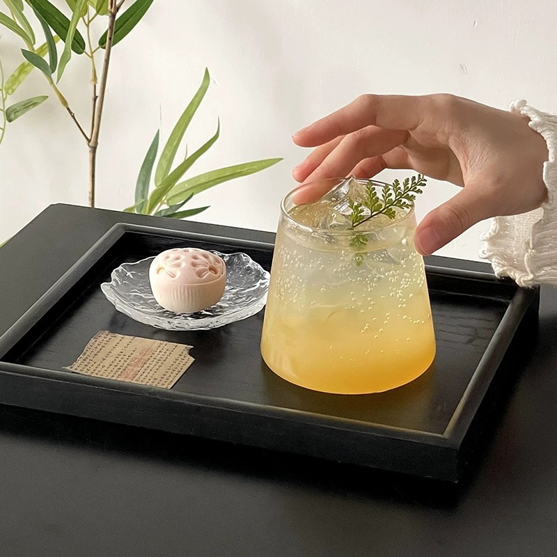 Taza japonesa Fuji de alto valor doméstico resistente a altas temperaturas simple y transparente hielo americano taza de café de leche taza de vidrio