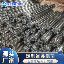 无动力滚筒38mm25mm50mm60mm镀锌不锈钢轻型托辊输送带流水线滚筒