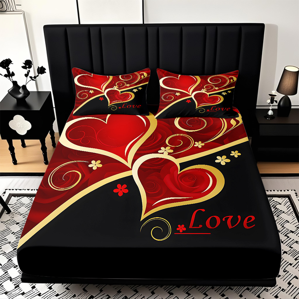 TEMU / JIT serie de flores de rosa multicolor 3D impresión digital set de cama para diseñar el fabricante de la fuente