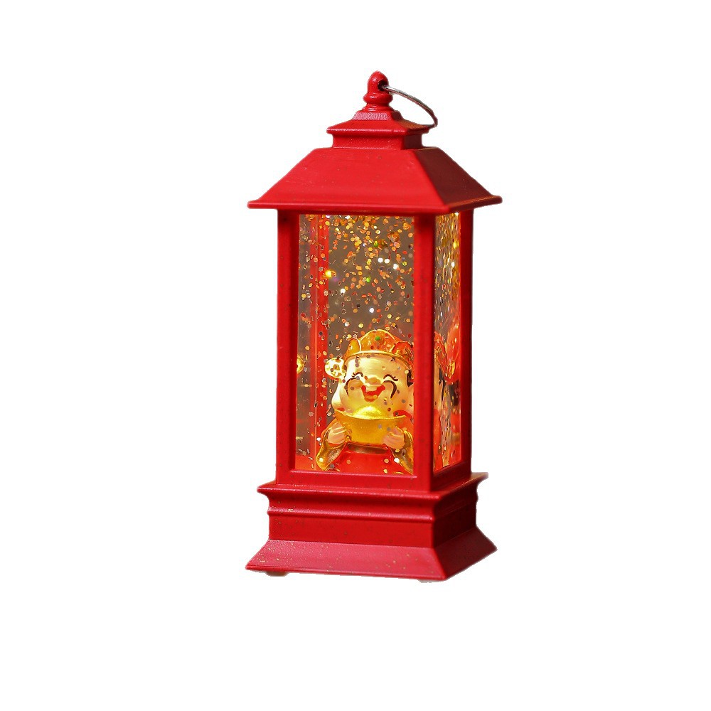 Dios de la fortuna lámpara de viento pequeña lámpara de aceite regalo de Año Nuevo decoración de escritorio decoración creativa LED luminosa lámpara de noche Dios de la fortuna