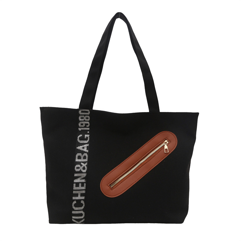 Bolsa de lona para mujeres 2024 invierno nueva moda de gran capacidad de hombro brazo bolso de mano de viaje ocio bolso de mano