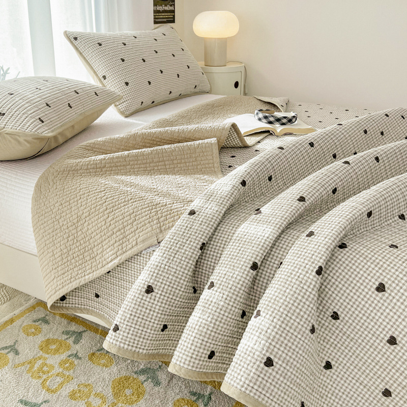 双面纯棉儿童床盖单件水洗全棉榻榻米垫夹棉绗缝床单炕单夏被批发