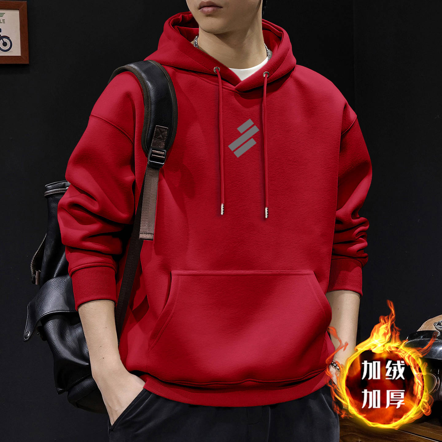 Japón suelto encapuchado otoño y invierno chaqueta de hombre nuevo chaqueta de letras retro hombre chaqueta de marca de moda pesada