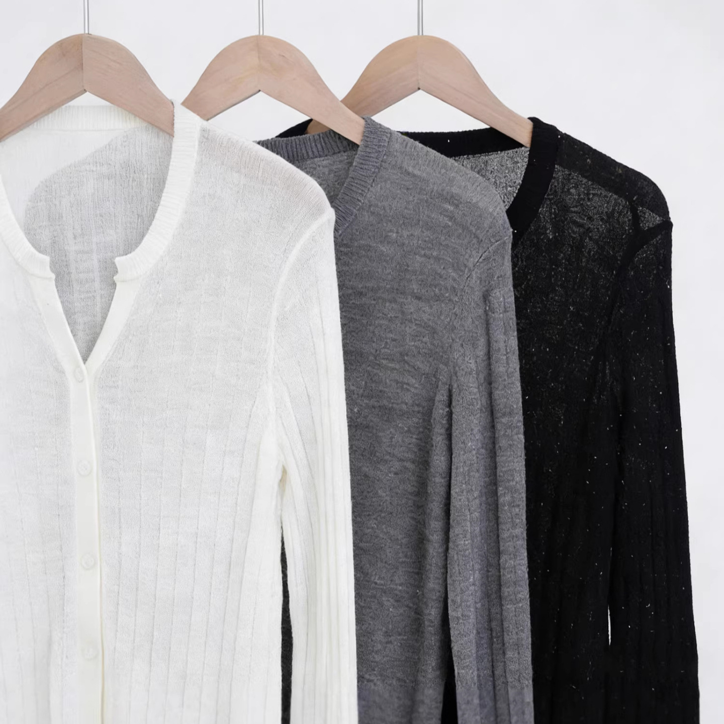 100% Water-Soluble Sequined Knit Cardigan, Skin-Friendly and Versatile, 100-Count Thin and Relaxed Fit, Women's Sweater, Autumn