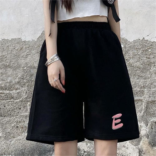 Summer  New Women's Loose Matchable Knee-Length Outerwear Running American Casual Five-Pocket Pants Trendy