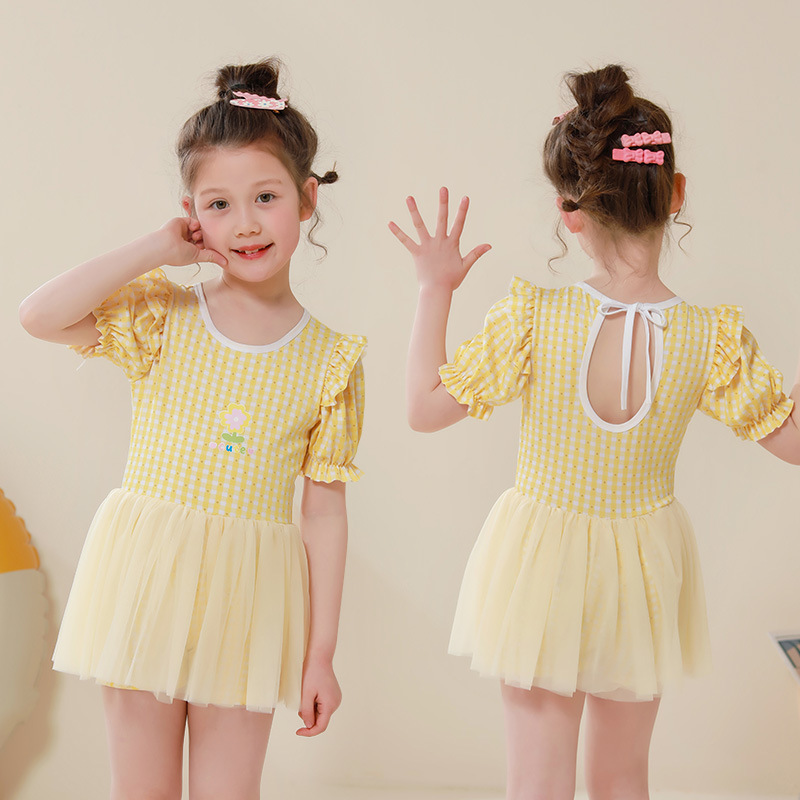 Niños trajes de baño unidos niños niñas lindos juguetones mallas vestido de princesa de verano de estilo extranjero trajes de baño de vacaciones