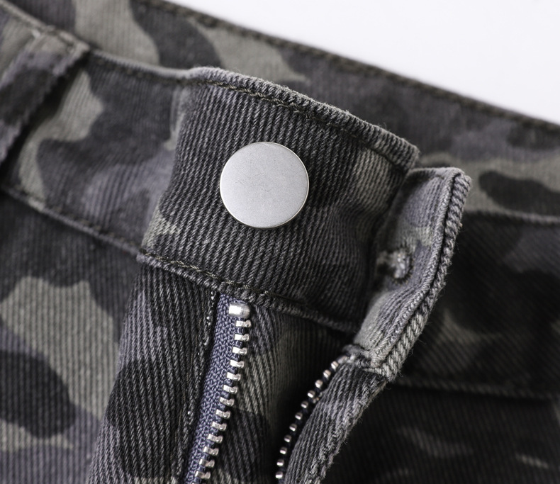 Men's Camouflage Wide Leg Pants Street Style Hip Hop Loose Fit Straight Leg Slightly Flared Cargo Jeans Trendy Brand Blue mid Waist_mkmklike.com