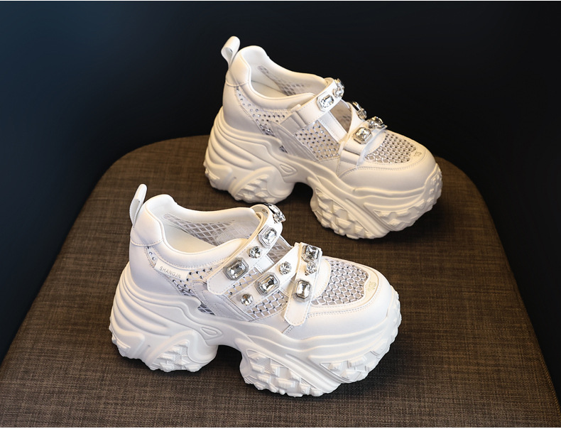 Giày sneaker nữ đế dày lưới thoáng khí phong cách thể thao — Màu trắng chi tiết 5