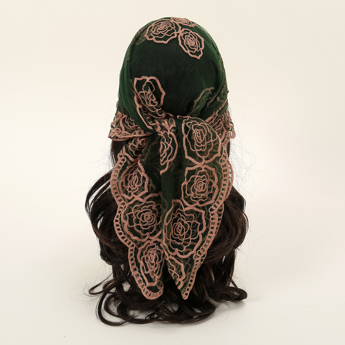 Embroidered Polyester Square Scarf For Women Versatile Silk Style_voghion.com