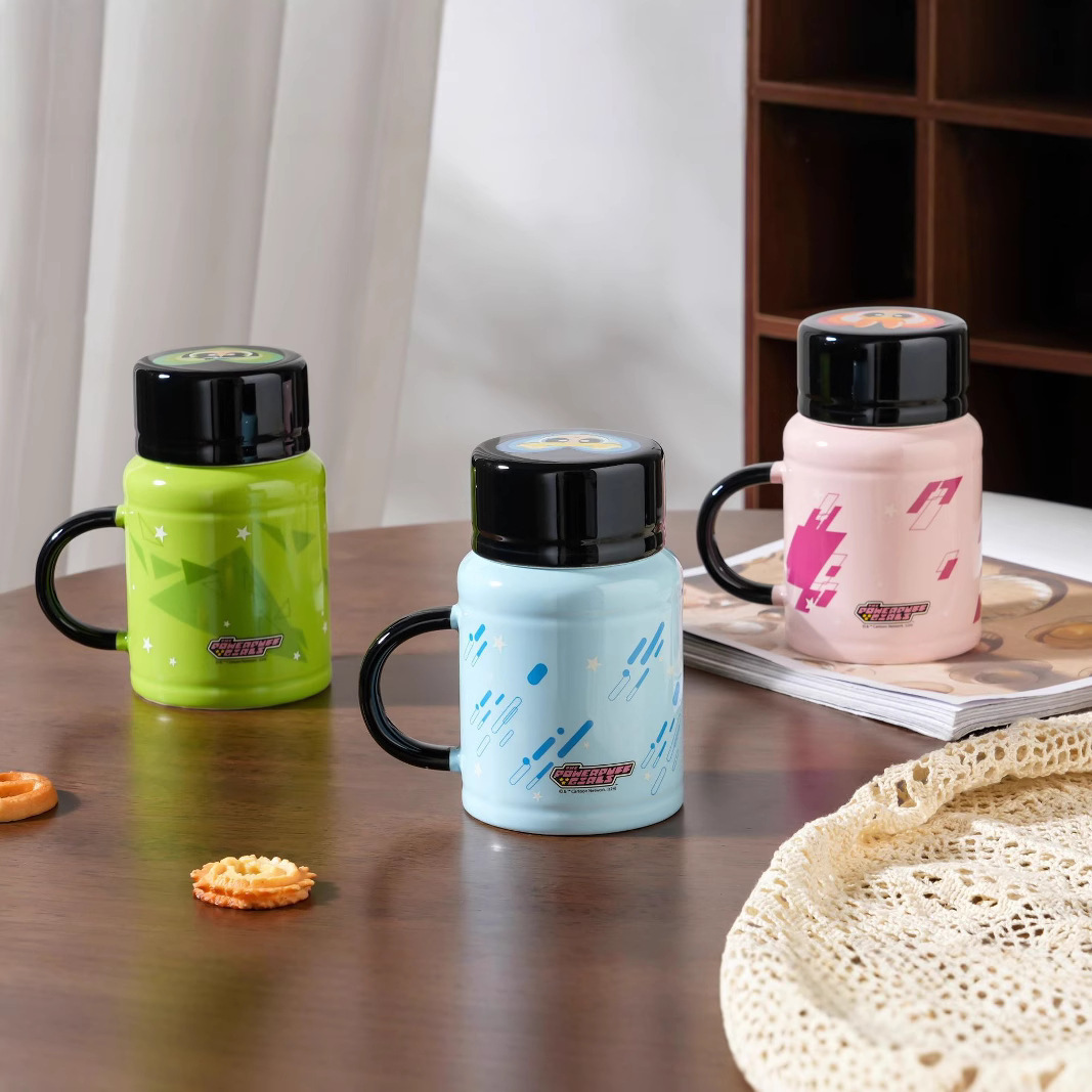 Auténtica licencia Flying Sky policemen taza de cerámica con tapa de taza de agua encantadora taza de café casera regalo de cumpleaños