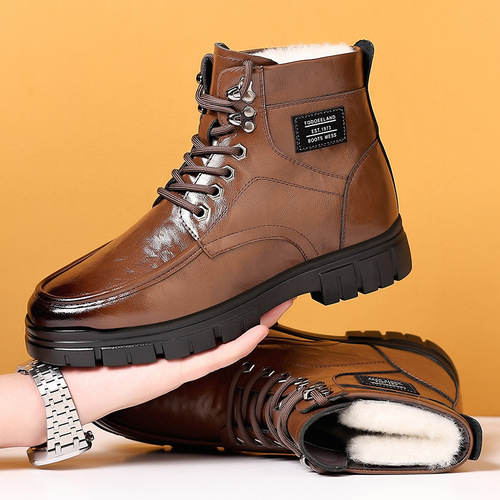 Men's winter cotton shoes, large head high-top shoes, padded warm snow boots, work boots, Martin boots