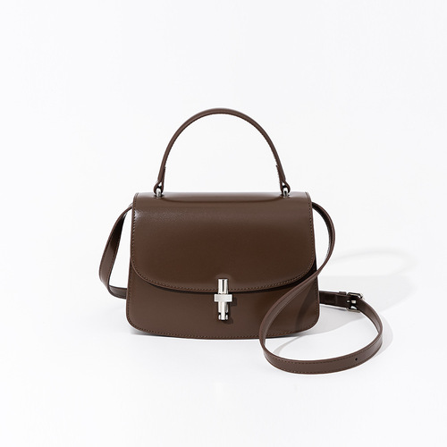 New Retro Leather Accordion Bag Shoulder Bag Hand-held Tofu Square Bag Commute Bag Crossbody Bag Niche Women's Bag