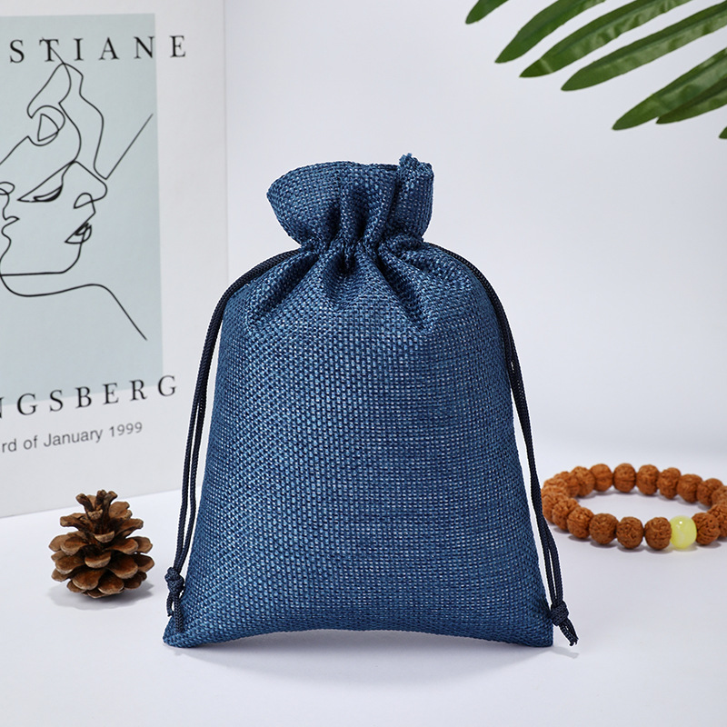 Fábrica en stock bolsa de lino Wenwan bolsa de embalaje de la joyería bolsa de té zongzi Almacenamiento de lino bolsa de cordón al por mayor