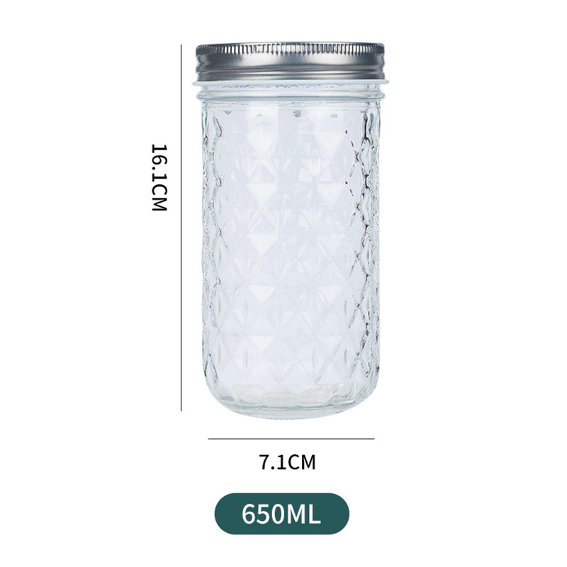 Tapa dividida caviar sub-botella de vidrio botella de mermelada de miel al por mayor transparente sellado almacenamiento doméstico puede botella