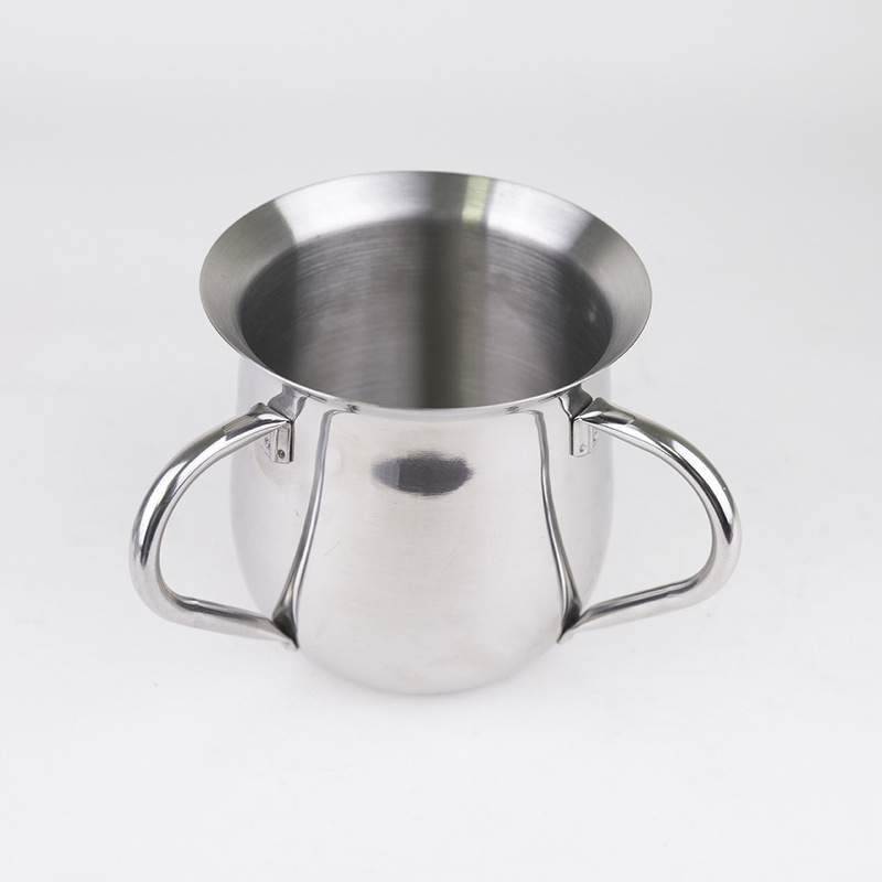 304 Stainless Steel Thickened Double-Handle Pitcher Ritual Jewish Hand Cup Two-Handle Cup Pre-Meal Jewish Hand Washing Pitcher