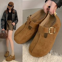 内增高全包勃肯鞋女2025年新款秋季厚底一脚蹬博肯单鞋丑萌豆豆鞋
