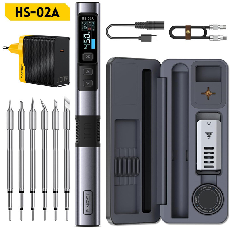 FNIRSI インテリジェント電気はんだごて HS-02 モバイルワークベンチ収納ボックス電気はんだごてセット|undefined