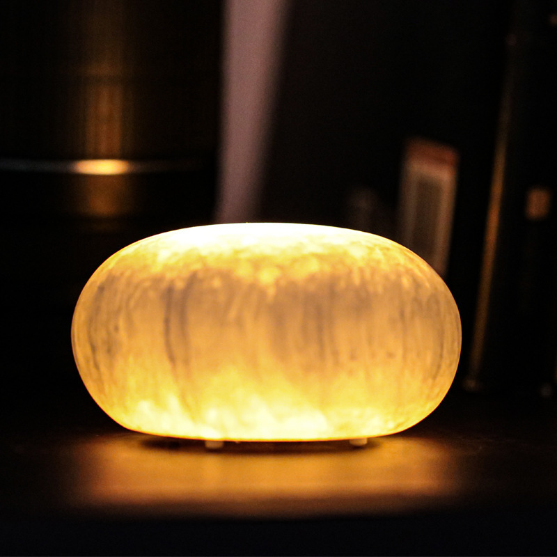 Natural Mineral Mooncake Lamp Home Office Decoration Desktop Ornament Gift Night Light Rechargeable High-End Feel