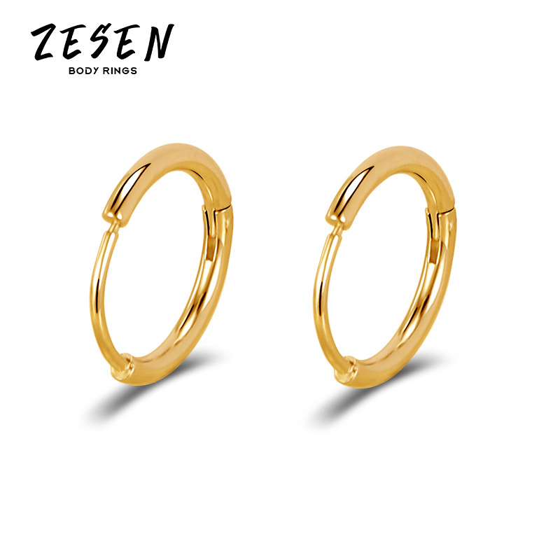 1.2mm Titanium Steel Circle Earring Stainless Steel Hoop Earring for Men Women Fashion detail image 10