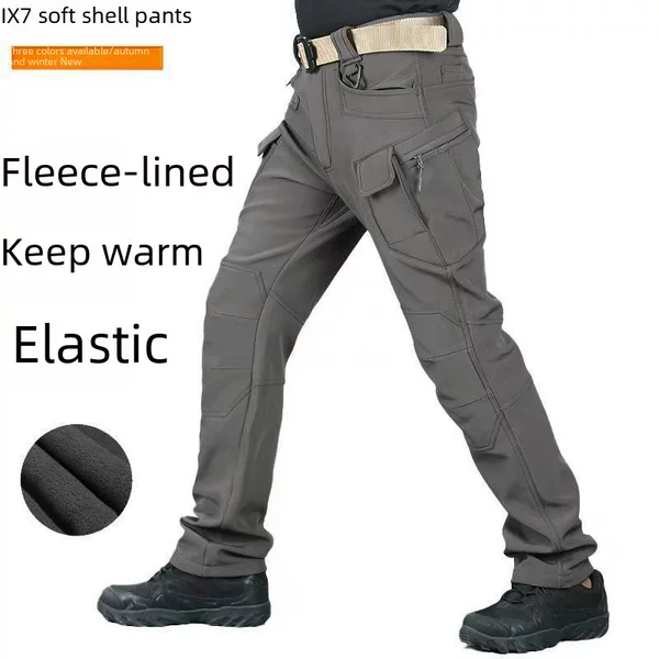 Factory direct IX7 velvet pants soft shell pants outdoor hiking pants waterproof windproof warm fleece pants