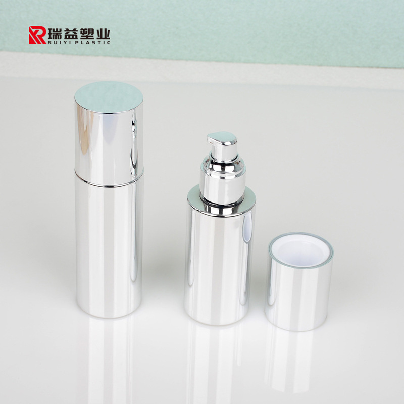 ハイエンドのブライトシルバーローション詰め替えボトル電気メッキスキンケア製品ボトルトラベルプレスポンプヘッド詰め替えボトル|undefined