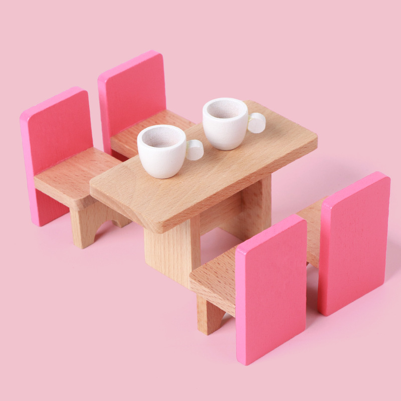 Juegos de juegos divertidos para niños de madera Simulación de muebles pequeños para niños Juguetes Juegos de mesa interactivos para padres e hijos image 3
