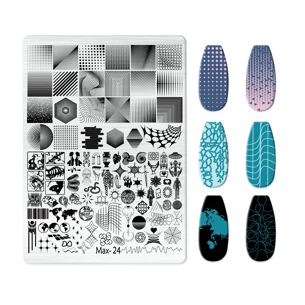 Explosions Super Large Nail Art Egg Plate Nail Art Steel Plate New Technology Cute Nail Art Bow Frosted with Back Plate