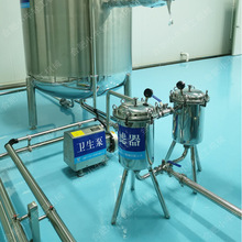 食品飲料制葯工業304不銹鋼雙桶並聯管道切換式衛生級雙聯過濾器