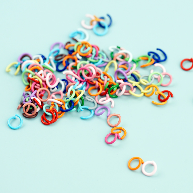 Pintura de color abierto anillo de conexión de hierro pulsera collar material hecho a mano DIY accesorios de la joyería