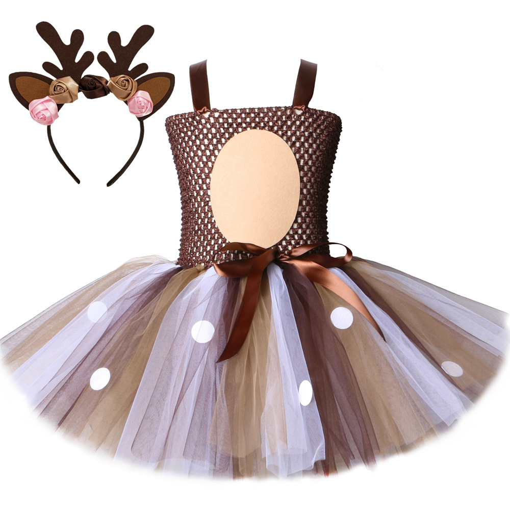 Niños de Navidad ELK vestido libre diadema niñas traje falda de malla princesa pettiskirt Comercio exterior princesa vestido
