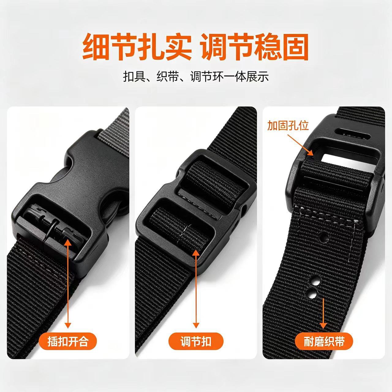 New backpack with adjustable buckle for pressure relief, stability assistance, and anti-slip strap