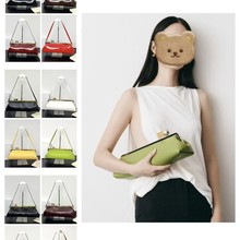 新款法式牛皮法棍包圆球金属块夹子包手拿礼服包晚宴包单肩腋下包