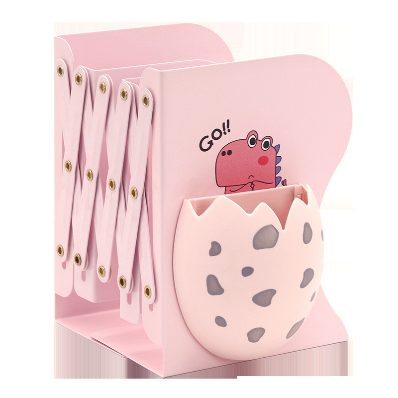 Libro de dinosaurio de dibujos animados soporte de libro retráctil soporte de escritorio plegable almacenamiento libro stretch libro soporte de papelería al por mayor