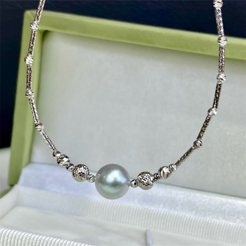 패션 클래식 18K 바닷물 정말 대마 파인애플 볼 팔찌 8-8.5MM 라운드 강한 빛 거의 완벽한 여성