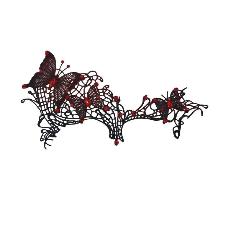 Venecia máscara de mariposa de encaje negro con gafas especiales máscara de carnaval de diamante sexy