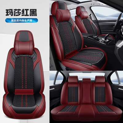 Four Seasons Pad | Five-Seater Cushion Seat Cover - masa-red-and-black-memory-foam-comfort-edition-3