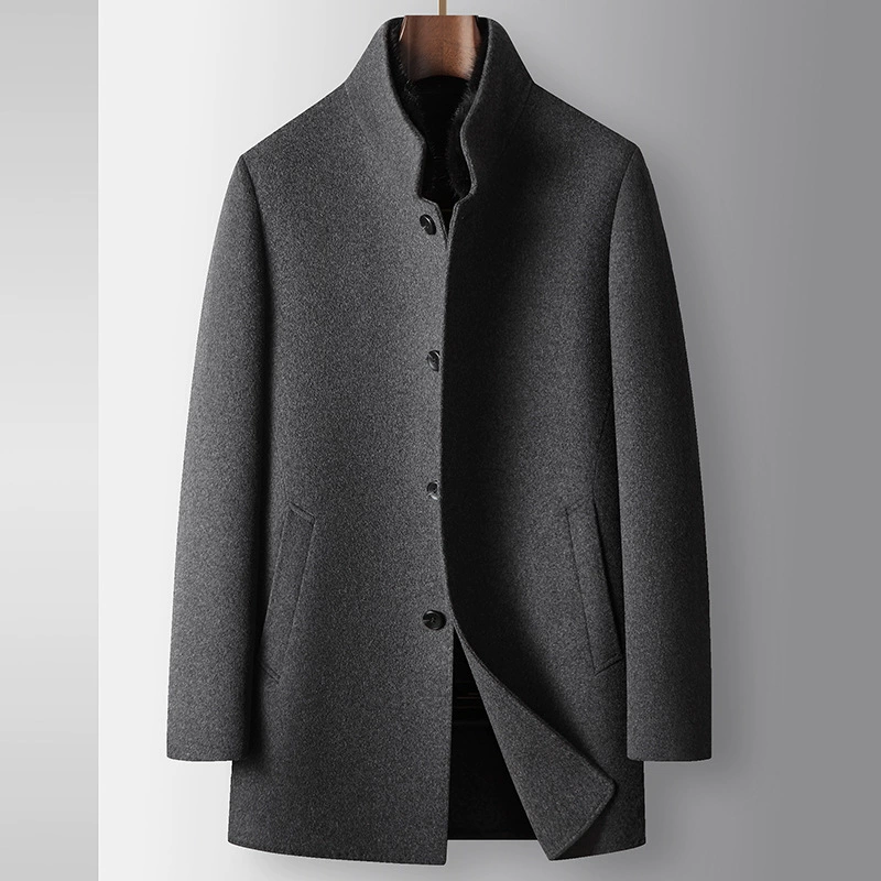 Demi-season woolen coat, liner, woolen jacket, increased thickness