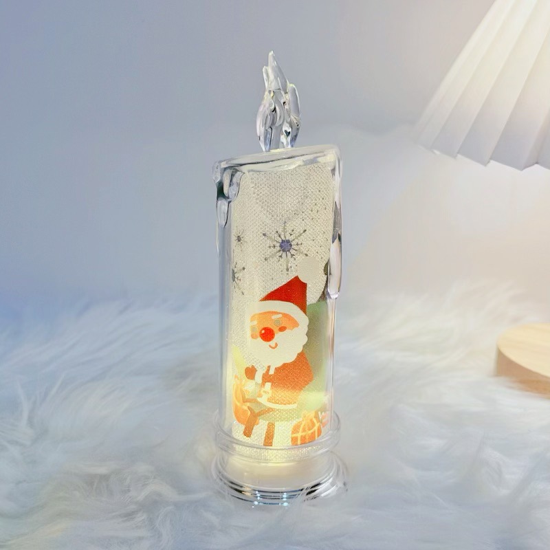 Lámpara de vela creativa de Navidad led luz de noche no enchufable luz de atmósfera lámpara de cabecera adornos accesorios de fotografía pequeños regalos