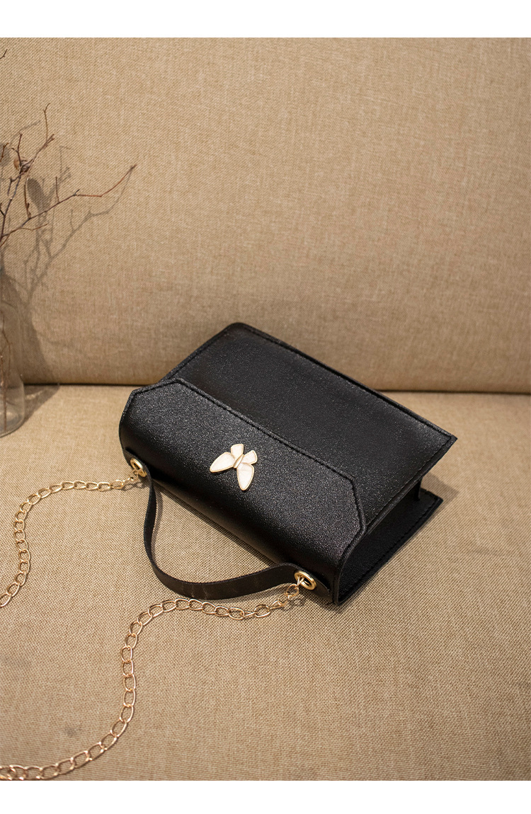 Women's Small Pu Leather Butterfly Fashion Square Flip Cover Crossbody Zip-up bag display picture 13