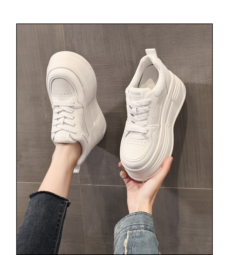 Giày sneaker nữ đế dày trắng đa năng HK9880 đế xuồng 8 cm — đen chi tiết 14