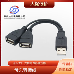 車載スプリッタ用一分二USB一引き二メス中継線一公二メス充電データ延長