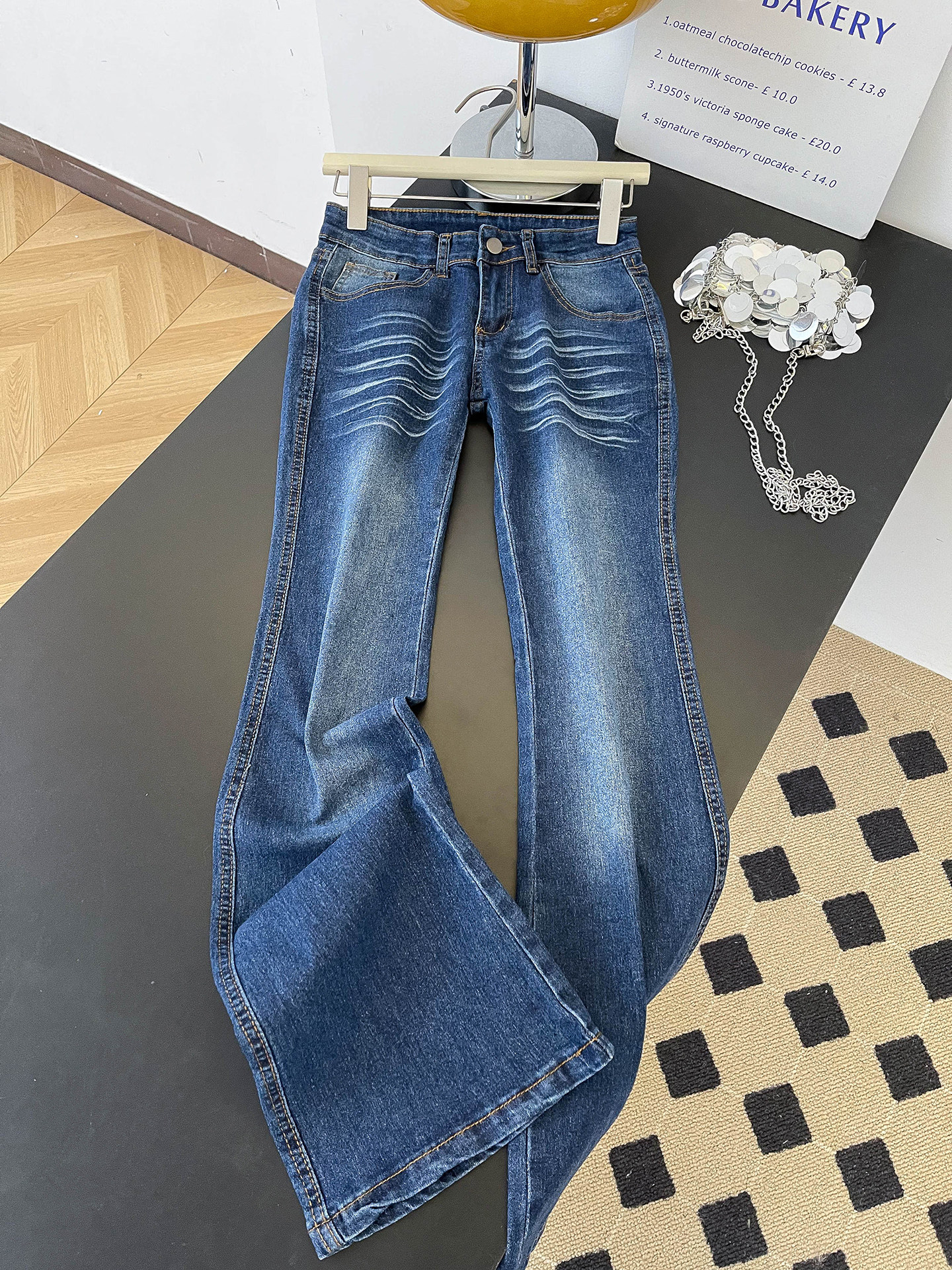 Women's Low Rise Straight Leg Jeans Embroidered Spicy Style Casual Trousers Spring Fashion With Pockets Slightly Flared Floor-Length_ecoleips.com