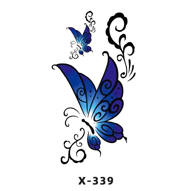 Arco de flor pequeña pegatinas de tatuaje fresco 3D dibujos animados transfronterizo Henna rosa impermeable texto en inglés pegatinas de tatuaje