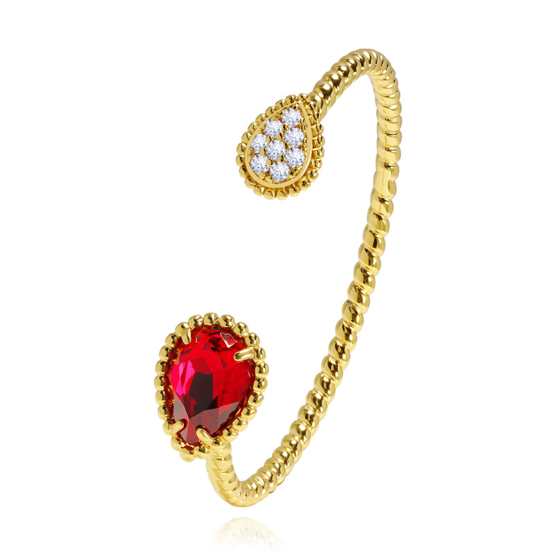 Bead-Trimmed Claw Jewel Bracelet New Drop-cut Multicolor Faux Spar Opening Fine-tuning Bracelet